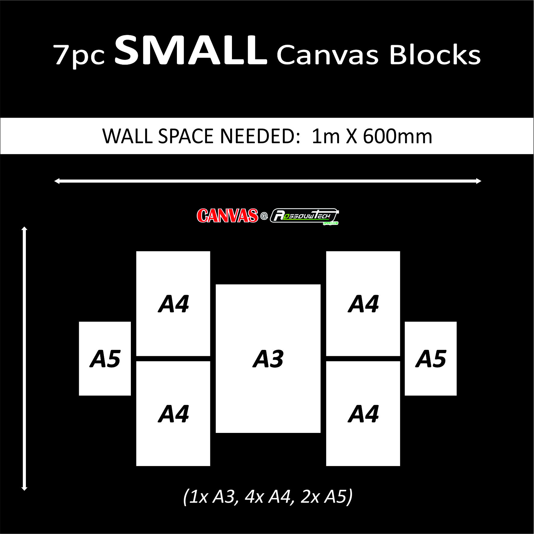 7pc SMALL Canvas Blocks (A3x 1, A4x 4, A5x 2) - Image 2