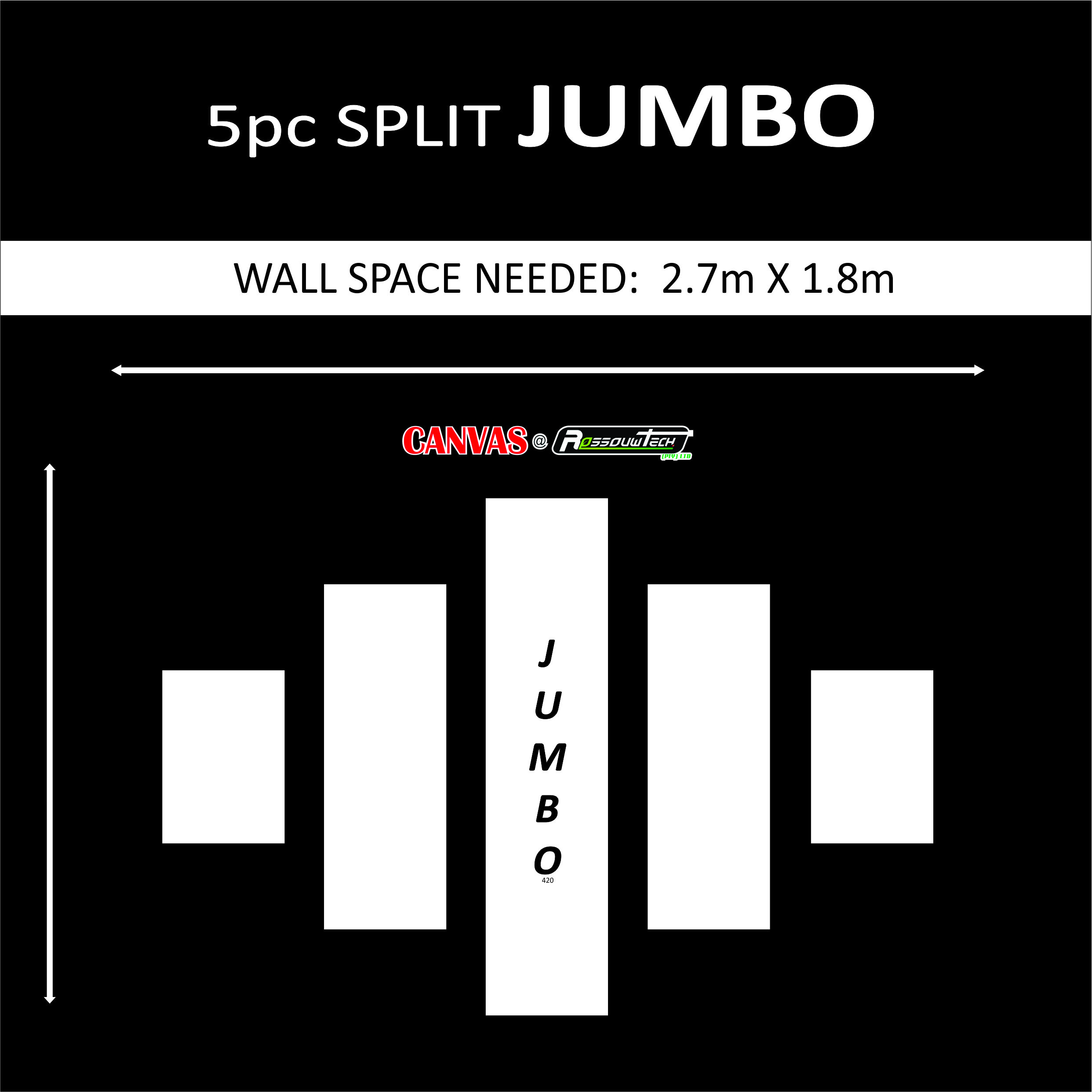 5pc SPLIT JUMBO Canvas Blocks (2.7m x 1.8m) - Image 2