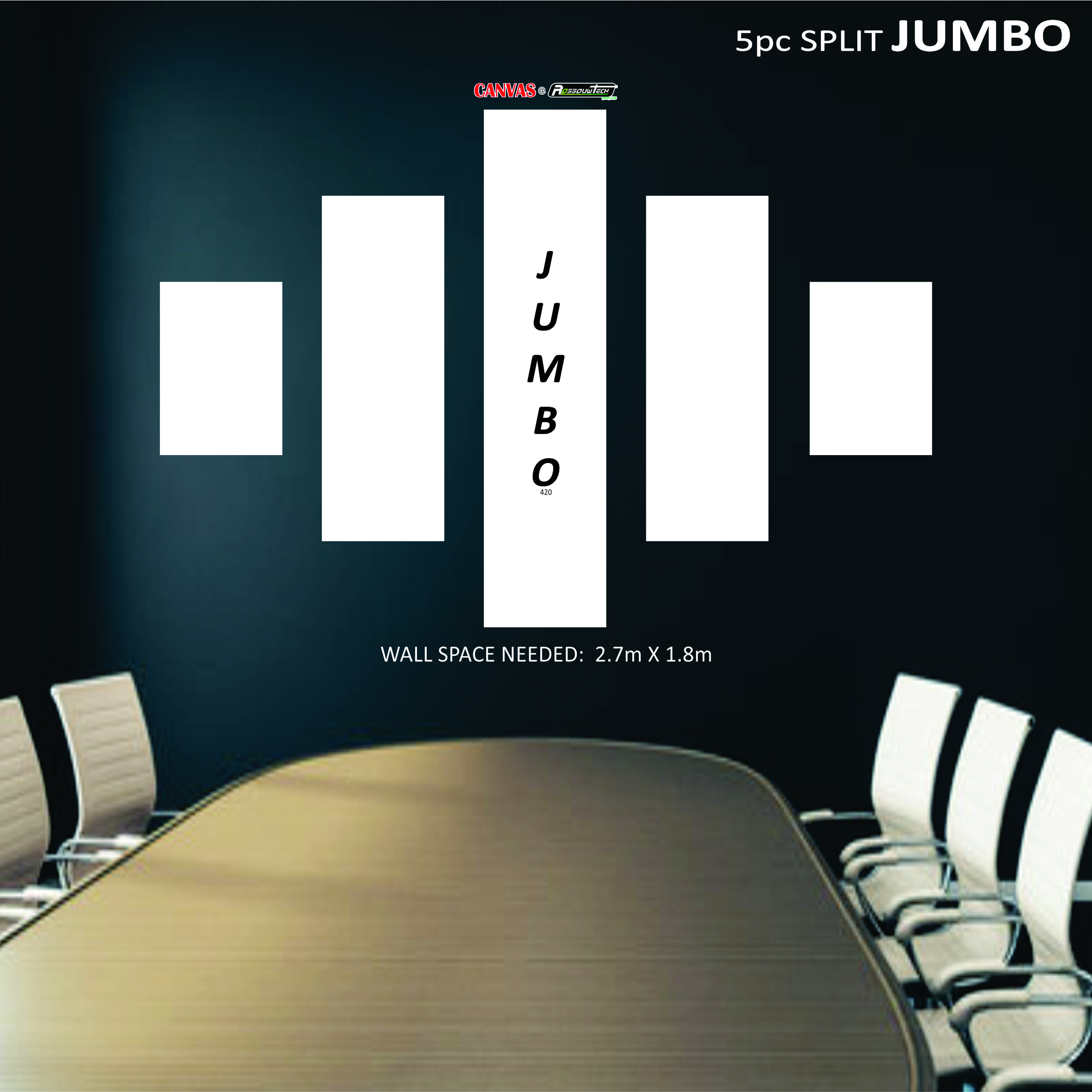 5pc SPLIT JUMBO Canvas Blocks (2.7m x 1.8m)