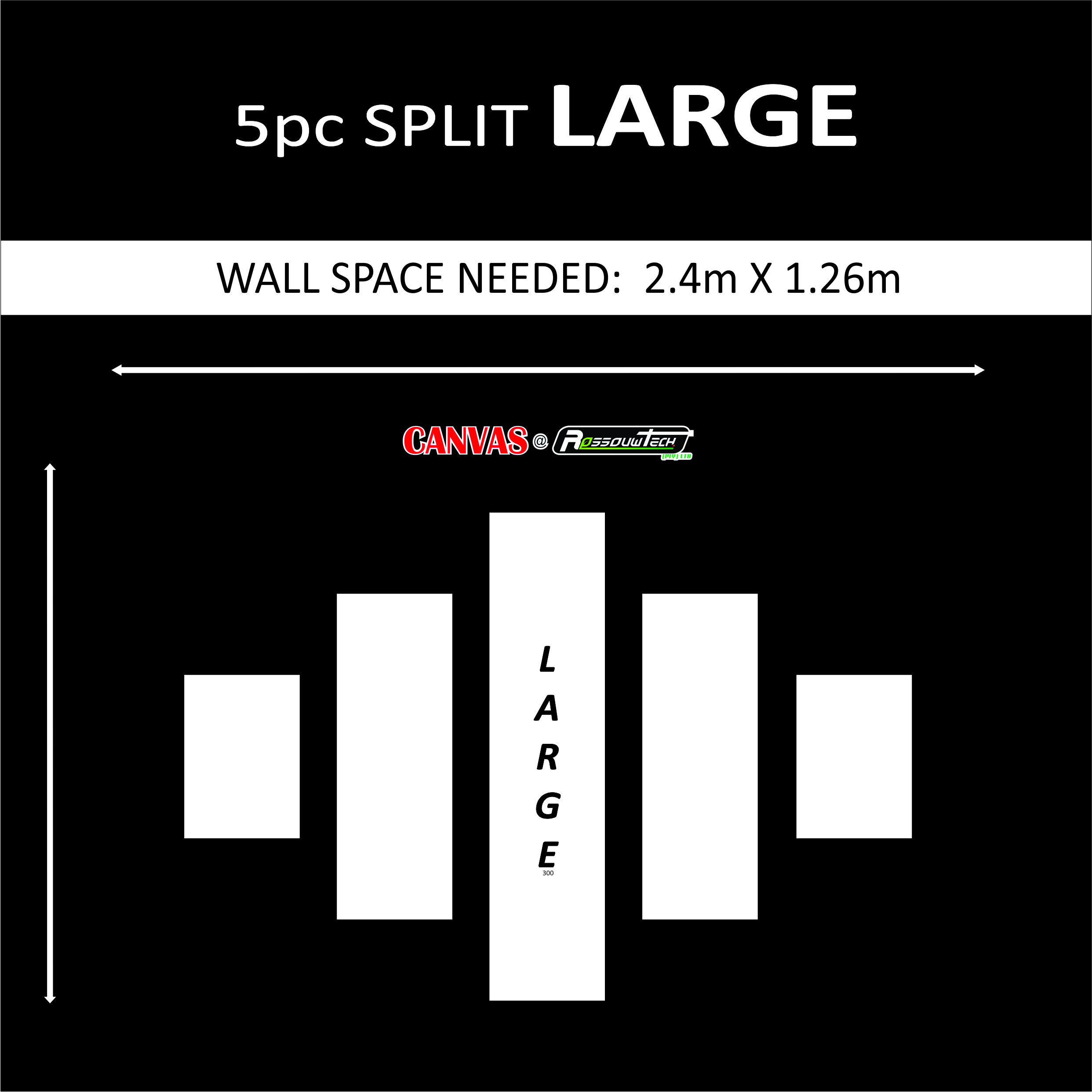 5pc SPLIT LARGE Canvas Blocks (2.4m x 1.26m) - Image 2