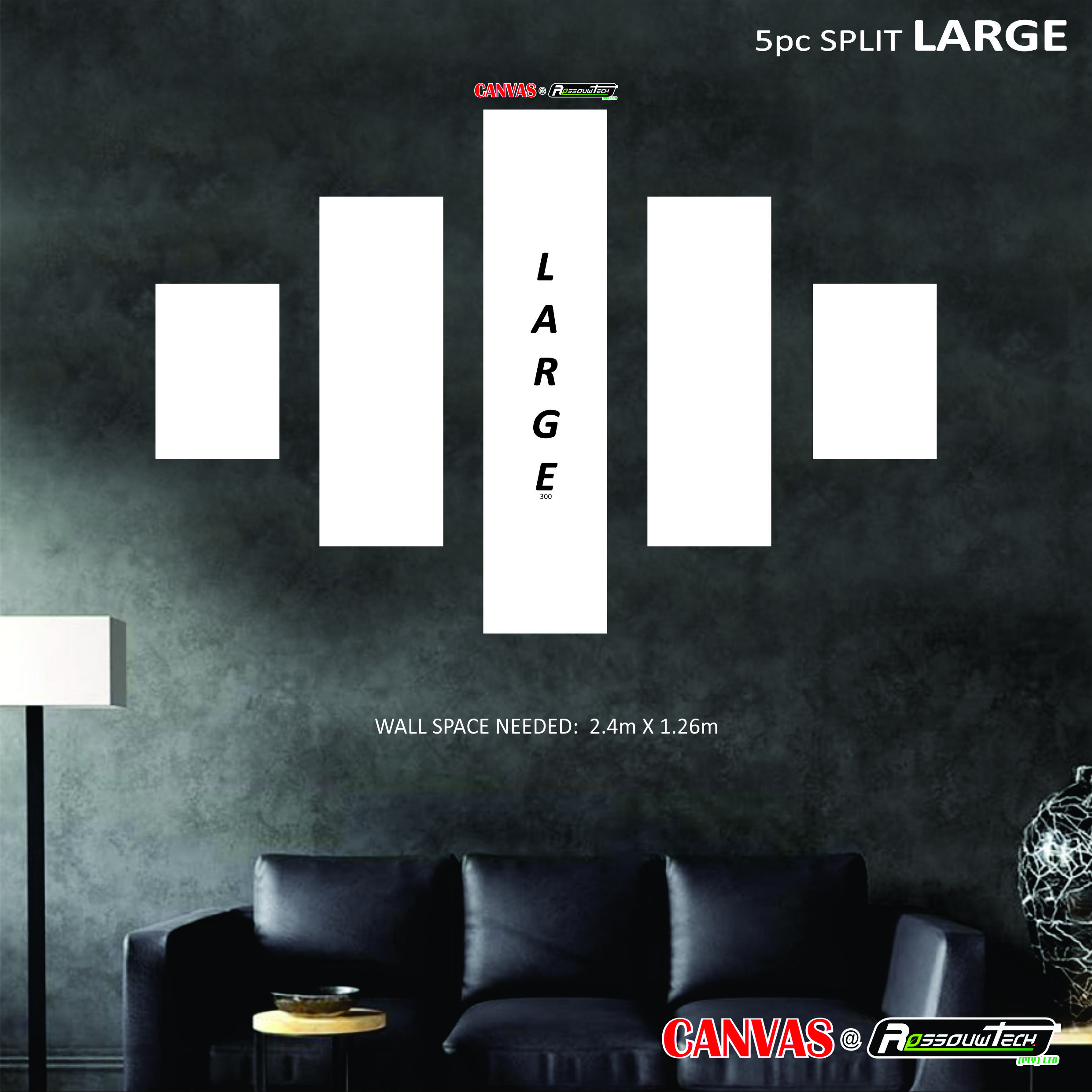 5pc SPLIT LARGE Canvas Blocks (2.4m x 1.26m)