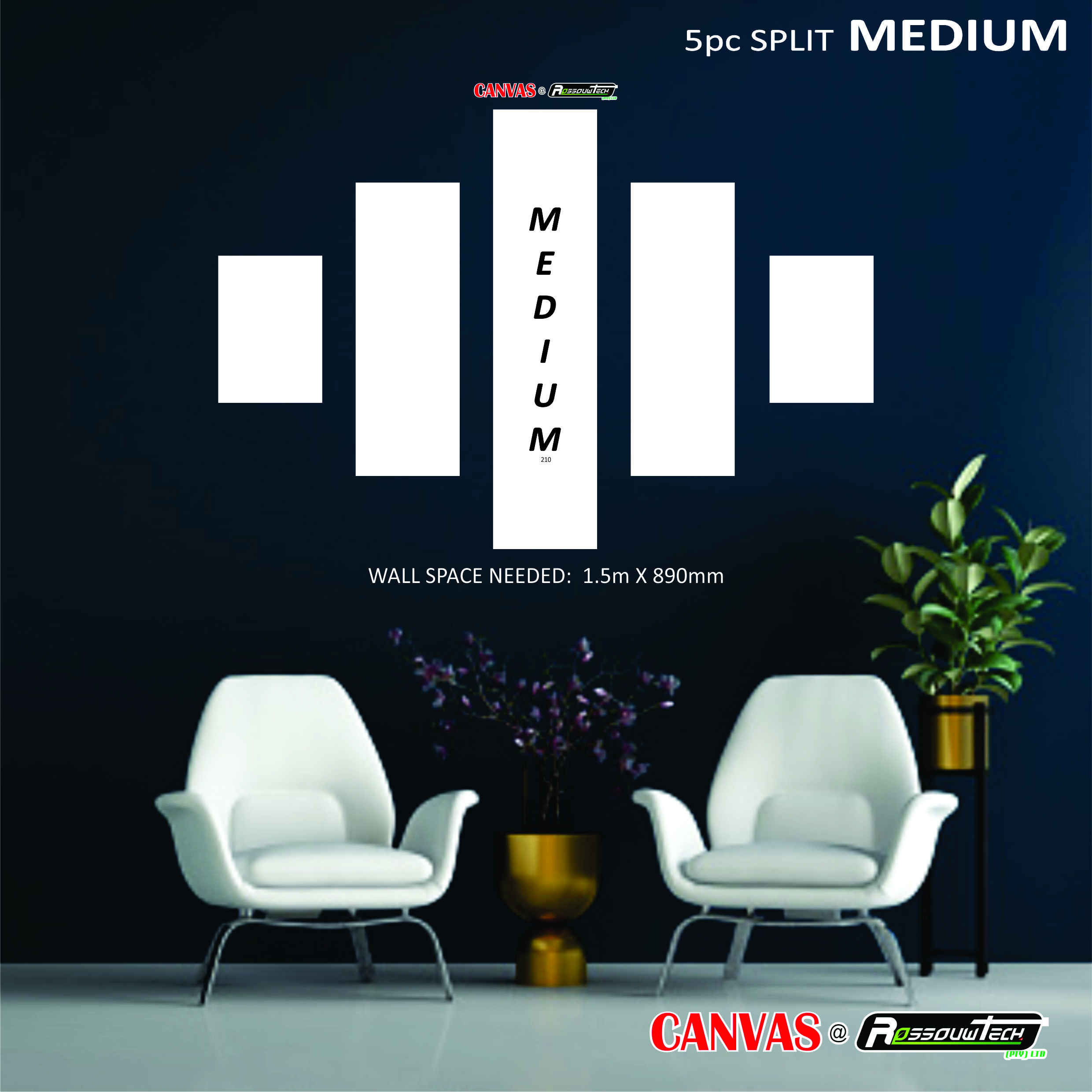 5pc SPLIT MEDIUM Canvas Blocks (1.5m x 890mm)